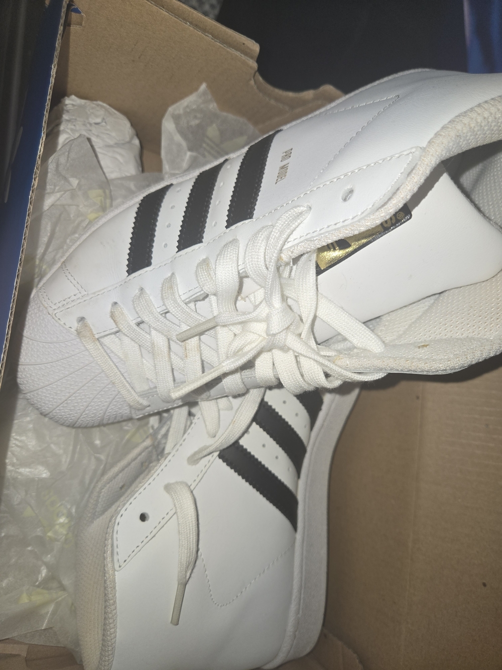 adidas White and Black Superstar Style Athletic Sneakers
